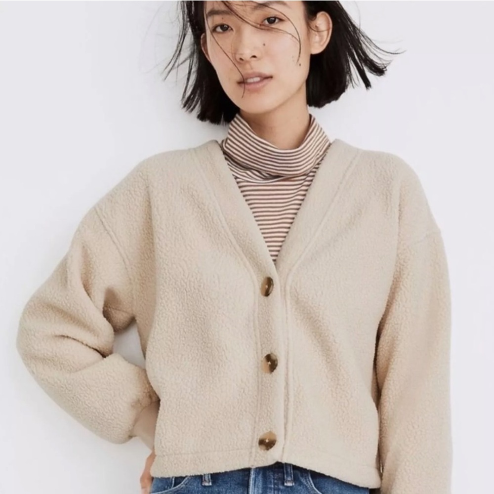 Madewell | (Re)sourced Fleece Crop Cardigan